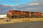 CP AC44CW Locomotives leading a train